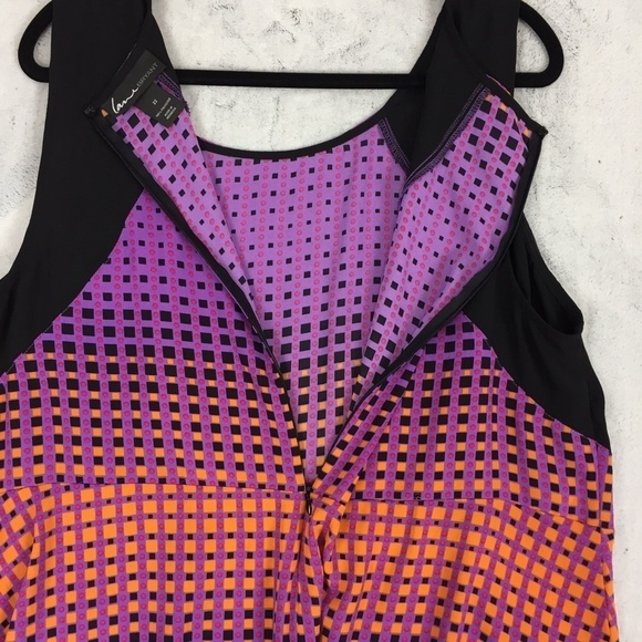 Lane Bryant Sleeveless Printed Shirt Sz 22 Zipper Back Tank Top Flowy Polyester - Picture 3 of 11